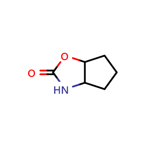 Chemical structure of Hexahydro-2H-cyclopenta[d]oxazol-2-one , CAS 114364-42-0, AChemBlock U109900