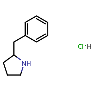 Chemical structure of 2-Benzylpyrrolidine hydrochloride , CAS 936225-47-7, AChemBlock U109905