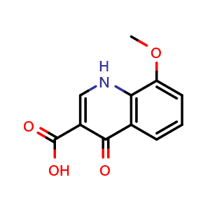 Chemical structure of 8-Methoxy-4-oxo-1,4-dihydroquinoline-3-carboxylic acid , CAS 35975-69-0, AChemBlock U109908