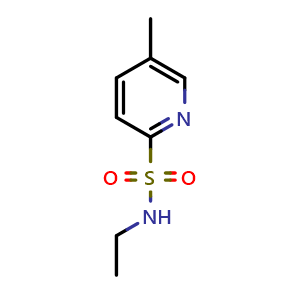 Chemical structure of N-ethyl-5-methylpyridine-2-sulfonamide , CAS 1420987-64-9, AChemBlock U109910