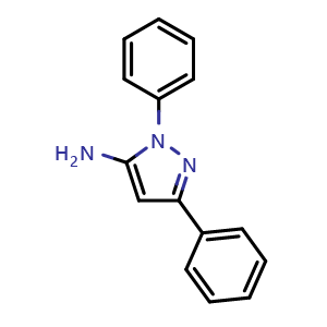 Chemical structure of 5-Amino-1,3-diphenyl-1H-pyrazole , CAS 5356-71-8, AChemBlock U110008