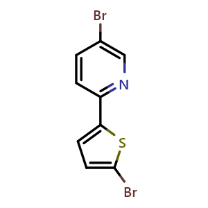 Chemical structure of 5-Bromo-2-(5-bromo-2-thienyl)pyridine , CAS 136902-53-9, AChemBlock U110010