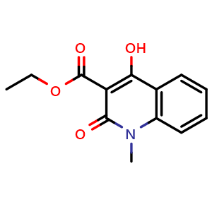 Chemical structure of 1,2-Dihydro-4-hydroxy-1-methyl-2-oxo-3-quinolinecarboxylicacidethylester , CAS 57513-54-9, AChemBlock U110017