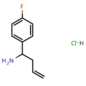 Chemical structure of 1-(4-Fluoro-phenyl)-but-3-enylamine hydrochloride , CAS 1159825-73-6, AChemBlock U110033