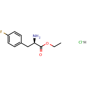 Chemical structure of (R)-ethyl 2-amino-3-(4-fluorophenyl)propanoate hydrochloride , CAS 2061996-60-7, AChemBlock U110036