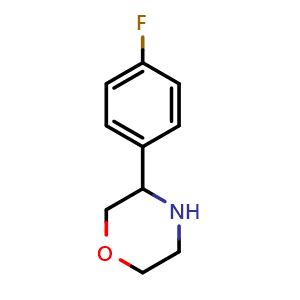 Chemical structure of 3-(4-Fluorophenyl)morpholine , CAS 1017396-52-9, AChemBlock U110039