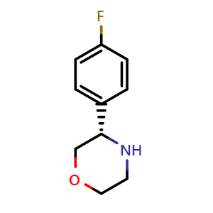 Chemical structure of (3S)-3-(4-fluorophenyl)morpholine , CAS 1213512-87-8, AChemBlock U110041