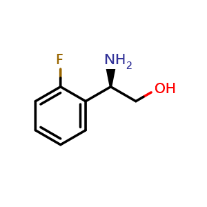 Chemical structure of (2R)-2-amino-2-(2-fluorophenyl)ethan-1-ol , CAS 1213876-57-3, AChemBlock U110044