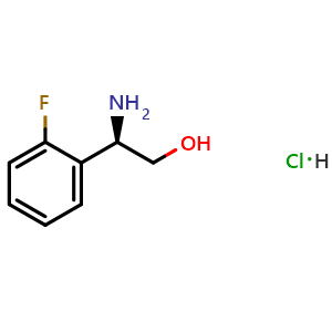 Chemical structure of (2R)-2-amino-2-(2-fluorophenyl)ethan-1-ol hydrochloride , CAS 1391443-75-6, AChemBlock U110045