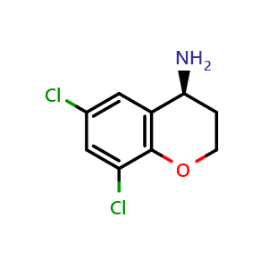 Chemical structure of (S)-6,8-dichloro-chroman-4-ylamine , CAS 1241679-54-8, AChemBlock U110059