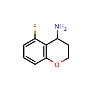 Chemical structure of 5-Fluorochroman-4-amine , CAS 1018978-82-9, AChemBlock U110066
