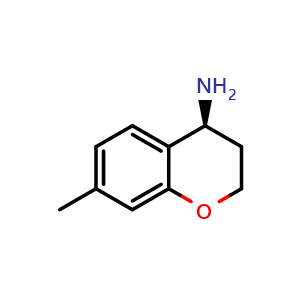 Chemical structure of (4S)-7-methyl-3,4-dihydro-2H-1-benzopyran-4-amine , CAS 1213341-77-5, AChemBlock U110069