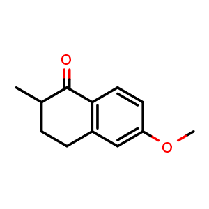 Chemical structure of 6-Methoxy-2-methyl-1-tetralone , CAS 27752-24-5, AChemBlock U110096