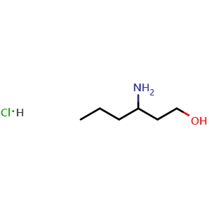 Chemical structure of 3-Aminohexan-1-ol hydrochloride , CAS 104808-73-3, AChemBlock U110105
