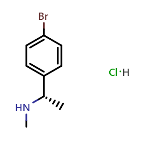 Chemical structure of (S)-1-(4-bromophenyl)-N-methylethanamine hydrochloride , CAS 1810074-73-7, AChemBlock U110106