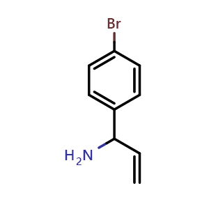 Chemical structure of 1-(4-Bromophenyl)prop-2-en-1-amine , CAS 688362-60-9, AChemBlock U110108