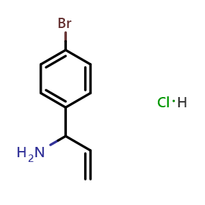 Chemical structure of 1-(4-Bromophenyl)prop-2-en-1-amine hydrochloride , CAS 233608-12-3, AChemBlock U110109