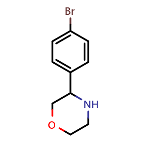 Chemical structure of 3-(4-Bromophenyl)morpholine , CAS 1225823-06-2, AChemBlock U110117