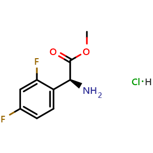 Chemical structure of Methyl (2S)-2-amino-2-(2,4-difluorophenyl)acetate hydrochloride , CAS 2061996-82-3, AChemBlock U110120