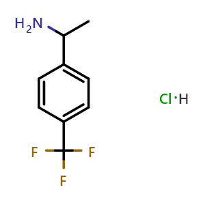 Chemical structure of 1-(4-(Trifluoromethyl)phenyl)ethanamine hydrochloride , CAS 15996-85-7, AChemBlock U110127
