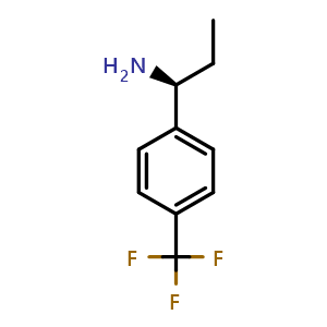 Chemical structure of (1S)-1-[4-(trifluoromethyl)phenyl]propylamine , CAS 1003887-67-9, AChemBlock U110128
