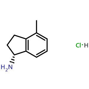 Chemical structure of (R)-4-methyl-indan-1-ylamine hydrochloride , CAS 1637453-78-1, AChemBlock U110152
