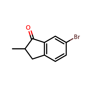 Chemical structure of 6-Bromo-2-methyl-2,3-dihydro-1H-inden-1-one , CAS 176088-59-8, AChemBlock U110166