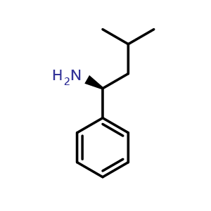 Chemical structure of (S)-3-methyl-1-phenylbutan-1-amine , CAS 1173110-86-5, AChemBlock U110193