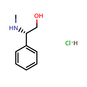 Chemical structure of (S)-2-(methylamino)-2-phenylethanol hydrochloride , CAS 1810074-71-5, AChemBlock U110199