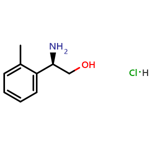 Chemical structure of (2R)-2-amino-2-(2-methylphenyl)ethan-1-ol hydrochloride , CAS 1391592-93-0, AChemBlock U110217