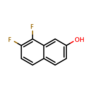 Chemical structure of 7,8-Difluoronaphthalen-2-ol , CAS 675132-42-0, AChemBlock U110219