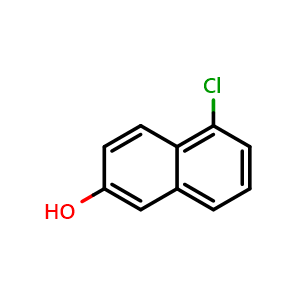 Chemical structure of 1-Chloro-6-hydroxynaphthalene , CAS 116668-72-5, AChemBlock U110223