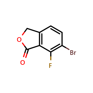 Chemical structure of 6-Bromo-7-fluoroisobenzofuran-1(3H)-one , CAS 1823361-16-5, AChemBlock U110228
