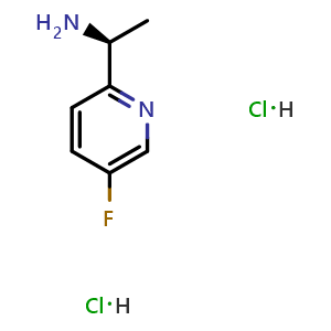 Chemical structure of (S)-1-(5-fluoropyridin-2-yl)ethanamine dihydrochloride , CAS 1208893-73-5, AChemBlock U110233