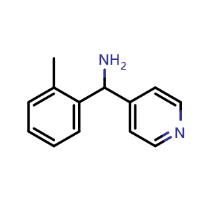 Chemical structure of (2-Methylphenyl)-pyridin-4-ylmethanamine , CAS 883546-76-7, AChemBlock U110259