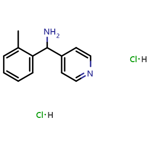 Chemical structure of (2-Methylphenyl)-pyridin-4-ylmethanamine dihydrochloride , CAS 1185300-66-6, AChemBlock U110260