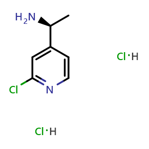 Chemical structure of (1S)-1-(2-chloro(4-pyridyl))ethylamine dihydrochloride , CAS 1391518-44-7, AChemBlock U110277