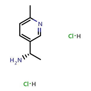Chemical structure of (S)-1-(6-methylpyridin-3-yl)ethanamine dihydrochloride , CAS 2829279-81-2, AChemBlock U110278