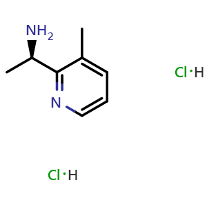 Chemical structure of (1R)-1-(3-methyl(2-pyridyl))ethylamine dihydrochloride , CAS 2250241-76-8, AChemBlock U110282