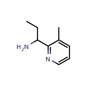 Chemical structure of 1-(3-Methyl-2-pyridinyl)-1-propanamine , CAS 1015846-40-8, AChemBlock U110283