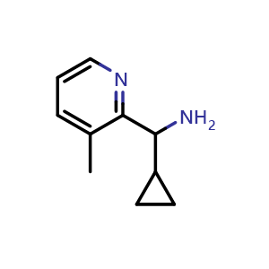 Chemical structure of 1-Cyclopropyl-1-(3-methyl-2-pyridinyl)methanamine , CAS 1015846-65-7, AChemBlock U110286