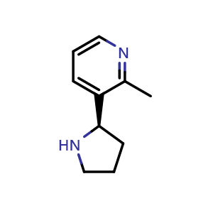 Chemical structure of 3-((2R)pyrrolidin-2-yl)-2-methylpyridine , CAS 1212913-33-1, AChemBlock U110295