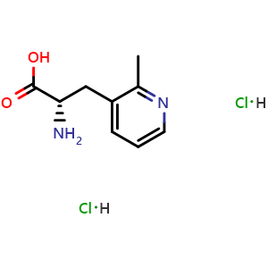 Chemical structure of (2S)-2-amino-3-(2-methylpyridin-3-yl)propanoic acid dihydrochloride , CAS 2102408-64-8, AChemBlock U110297