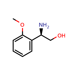 Chemical structure of (2R)-2-amino-2-(2-methoxyphenyl)ethan-1-ol , CAS 213990-65-9, AChemBlock U110314