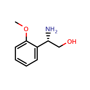 Chemical structure of (2S)-2-amino-2-(2-methoxyphenyl)ethan-1-ol , CAS 213990-64-8, AChemBlock U110316