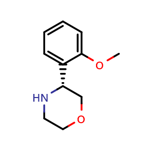 Chemical structure of 1-( (3R)morpholin-3-yl)-2-methoxybenzene , CAS 1213498-30-6, AChemBlock U110317