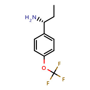Chemical structure of (1R)-1-[4-(trifluoromethoxy)phenyl]propylamine , CAS 1213442-20-6, AChemBlock U110319