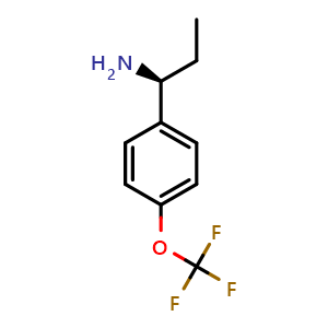 Chemical structure of (1S)-1-[4-(trifluoromethoxy)phenyl]propylamine , CAS 1213954-33-6, AChemBlock U110320