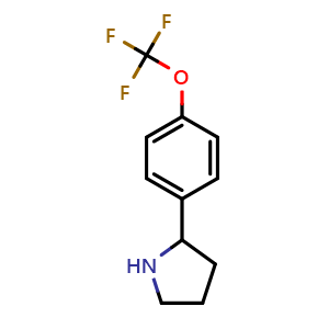 Chemical structure of 2-(4-Trifluoromethoxyphenyl)pyrrolidine , CAS 886502-92-7, AChemBlock U110325