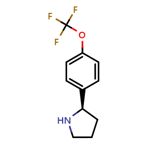 Chemical structure of [4-((2R)pyrrolidin-2-yl)phenoxy]trifluoromethane , CAS 1213312-86-7, AChemBlock U110326